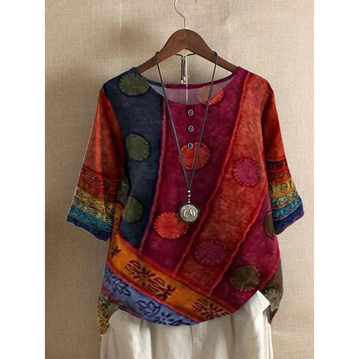 Hailey | Colorful Top with Relaxed Half Sleeves