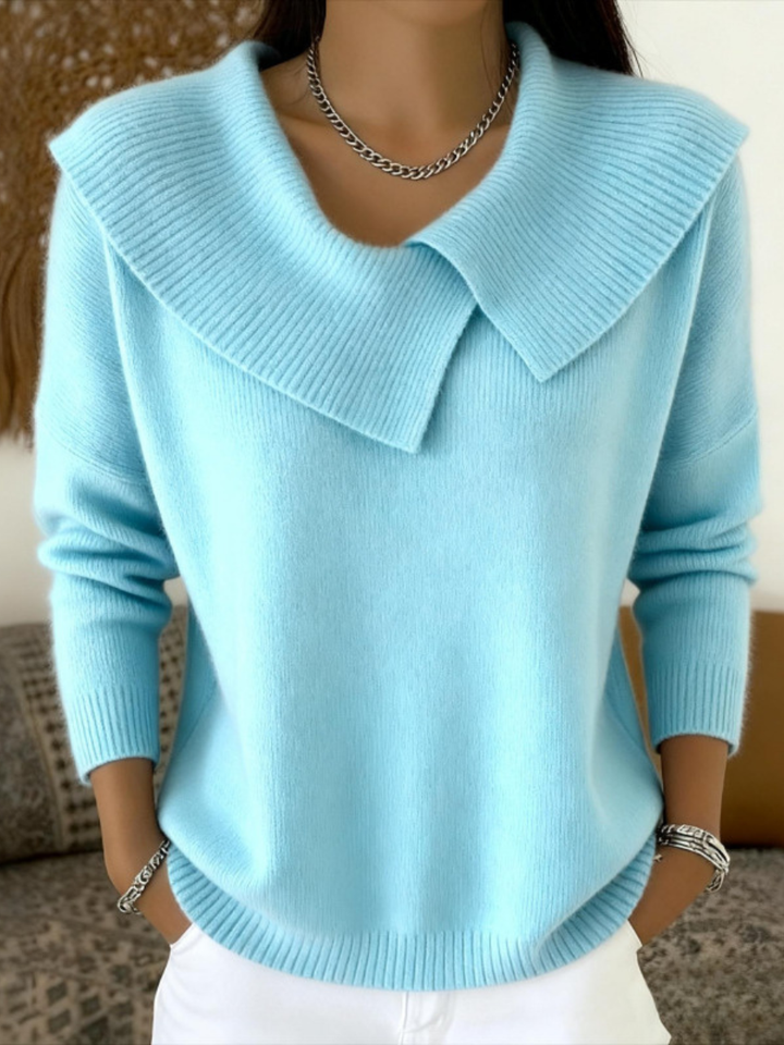 Rosalie | Elegant Soft-Collar Knit Sweater