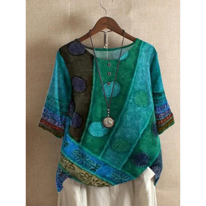 Hailey | Colorful Top with Relaxed Half Sleeves