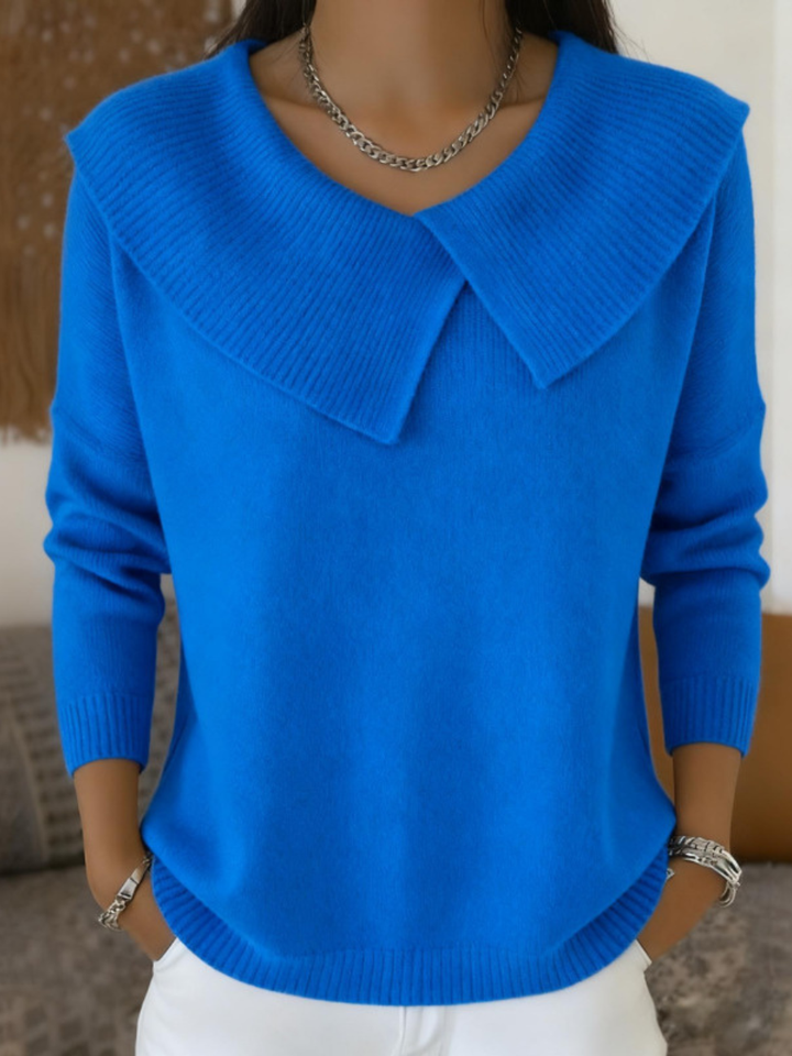 Rosalie | Elegant Soft-Collar Knit Sweater
