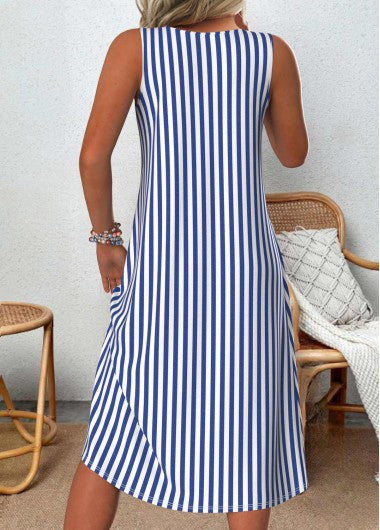 Aveline Sleeveless Striped Dress