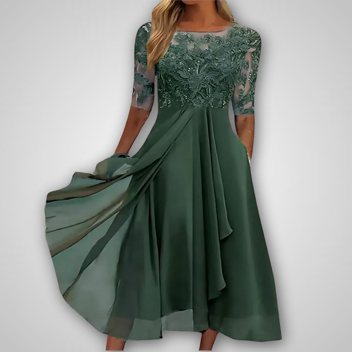 Natalia | Elegant Lace Midi Dress