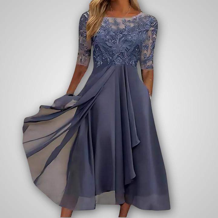 Natalia | Elegant Lace Midi Dress