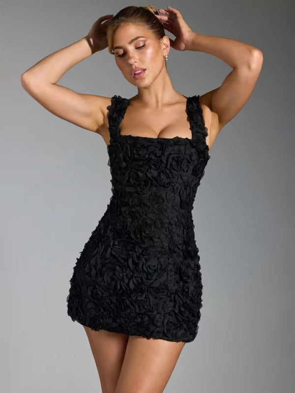 3D Floral Mini Dress
