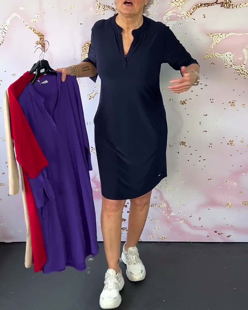 Victoria | Simple V-neck dress