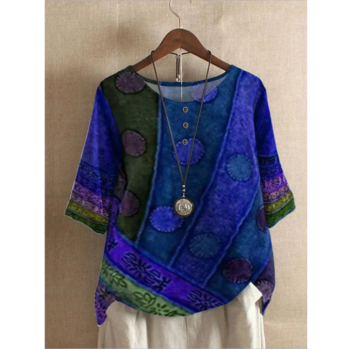 Hailey | Colorful Top with Relaxed Half Sleeves