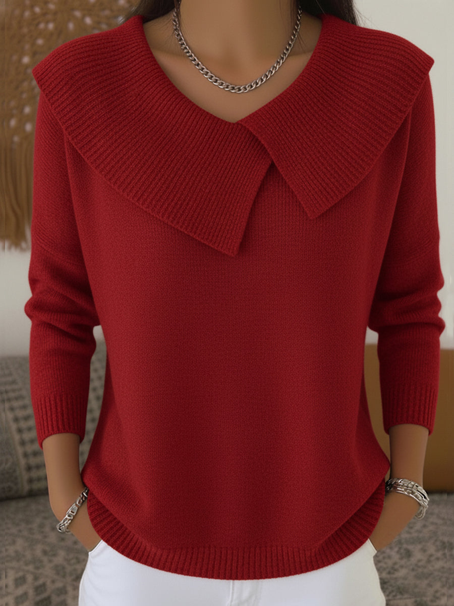 Rosalie | Elegant Soft-Collar Knit Sweater