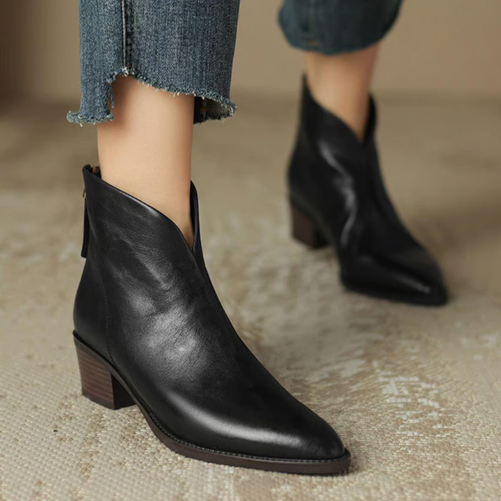 Camille | Luxury Low-Heel Ankle Boots