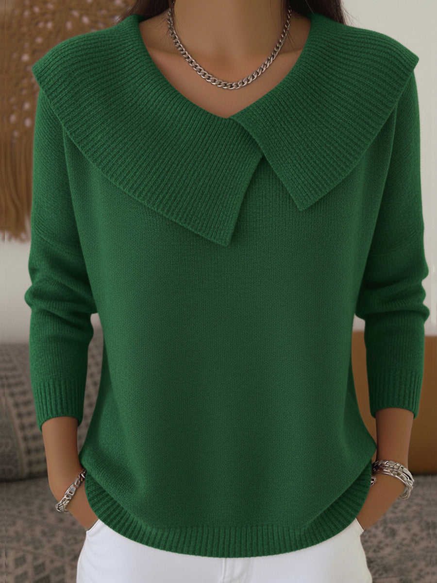 Rosalie | Elegant Soft-Collar Knit Sweater