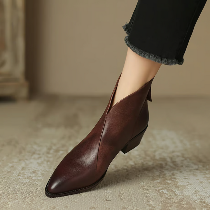 Camille | Luxury Low-Heel Ankle Boots