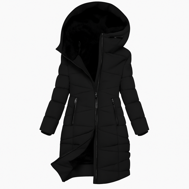 Tania | Long Quilted Hooded Jacket