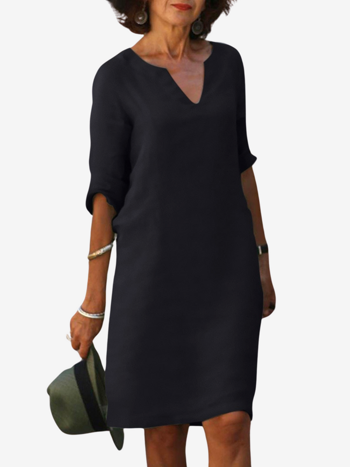 Lina | Timeless belly-covering V-neck dress