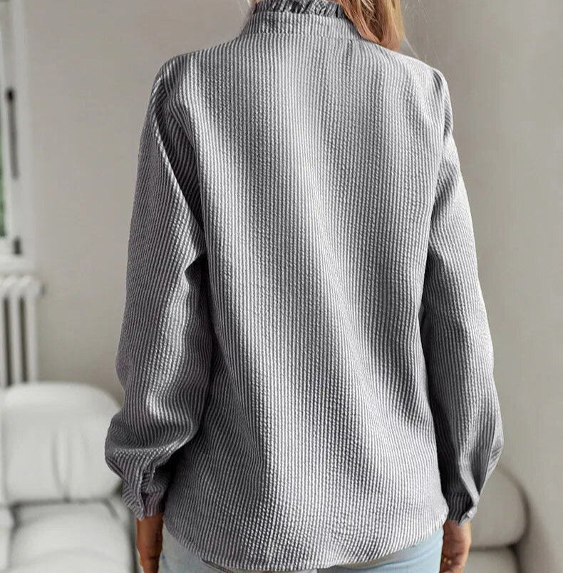 Mina | Ruffled Long Sleeve Shirt