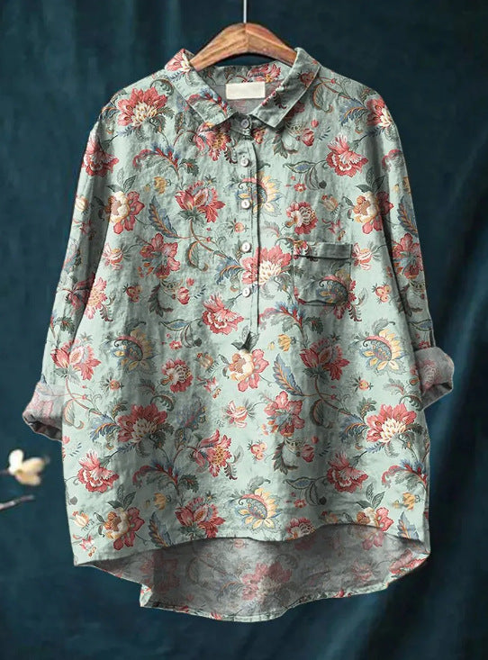 Flora | Vintage Rose Button Blouse