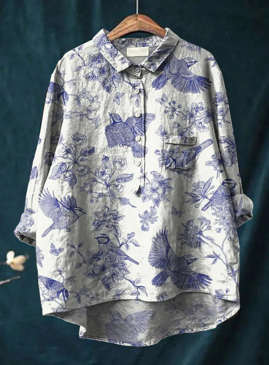 Flora | Vintage Rose Button Blouse