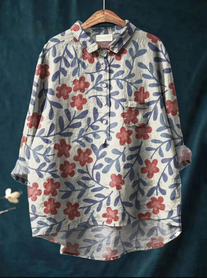 Flora | Vintage Rose Button Blouse