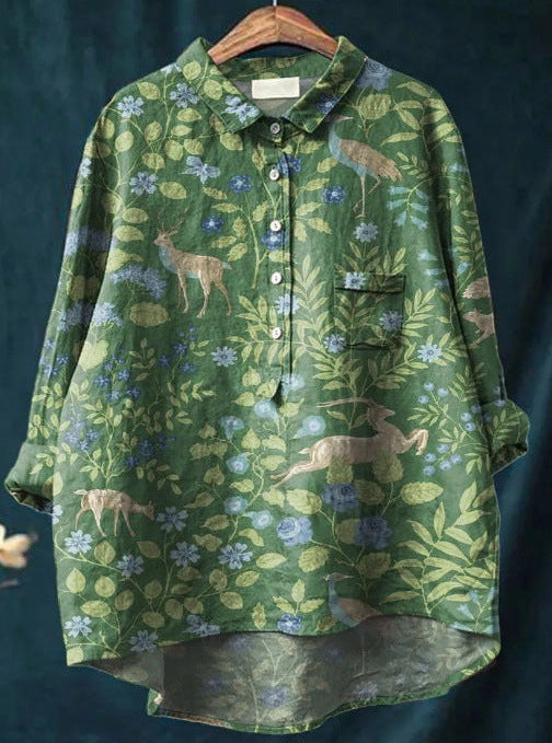 Flora | Vintage Rose Button Blouse