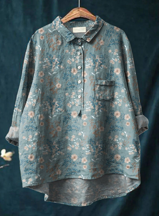 Flora | Vintage Rose Button Blouse