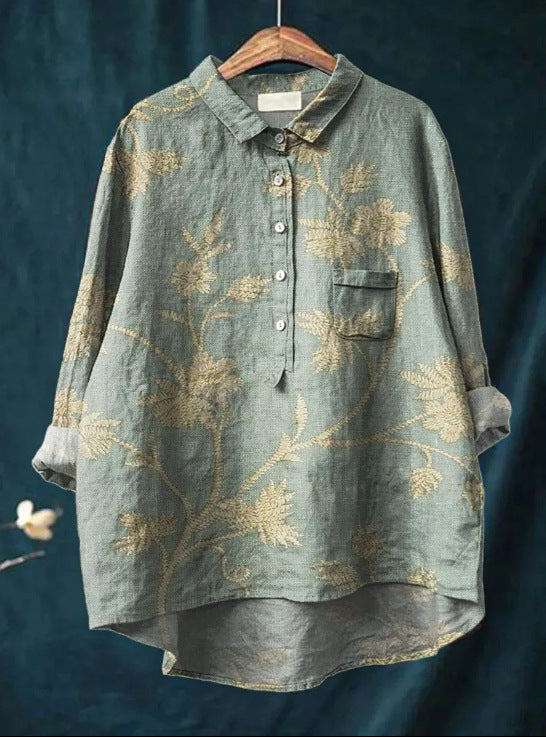 Flora | Vintage Rose Button Blouse