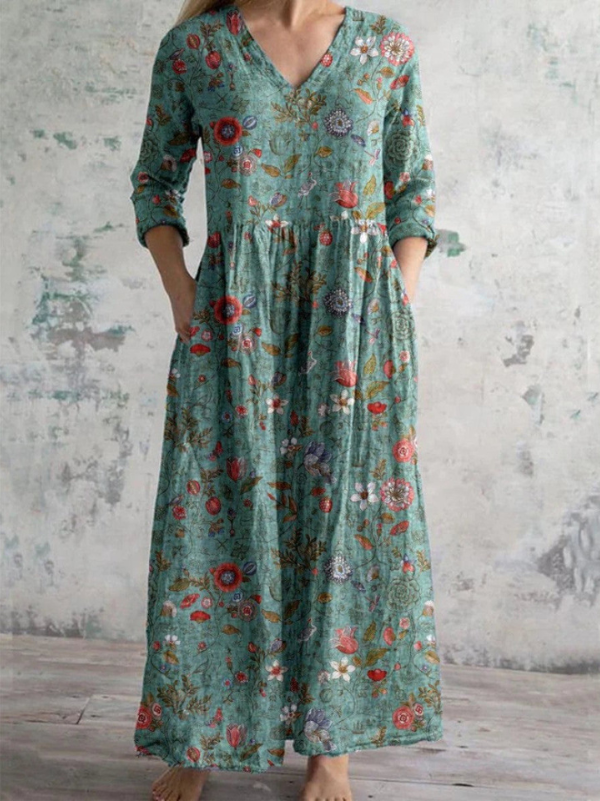 Violet | Vintage Floral Maxi Dress