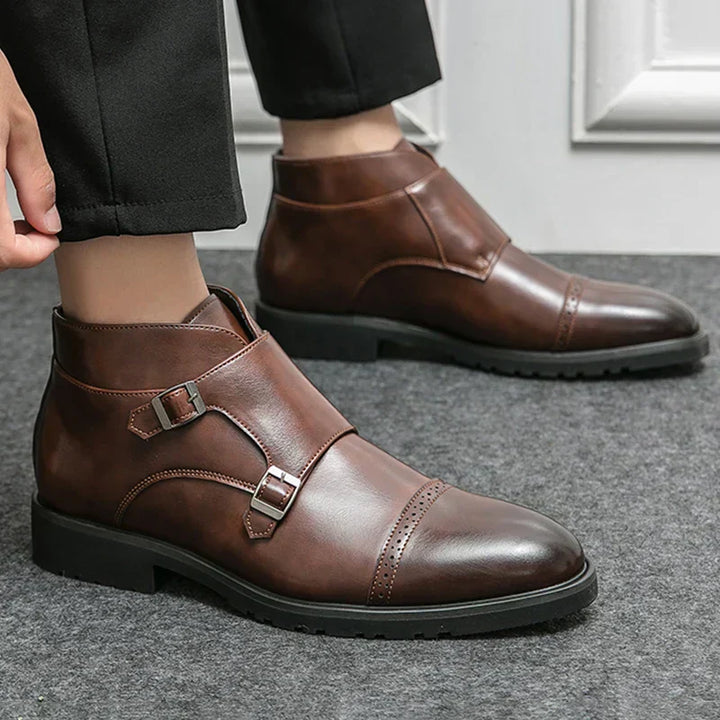 Theo | Leather Double Buckle Boots