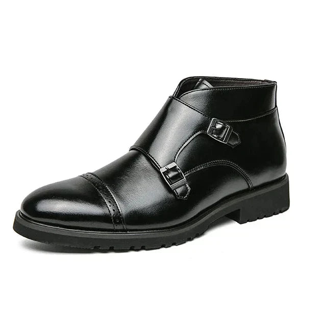 Theo | Leather Double Buckle Boots