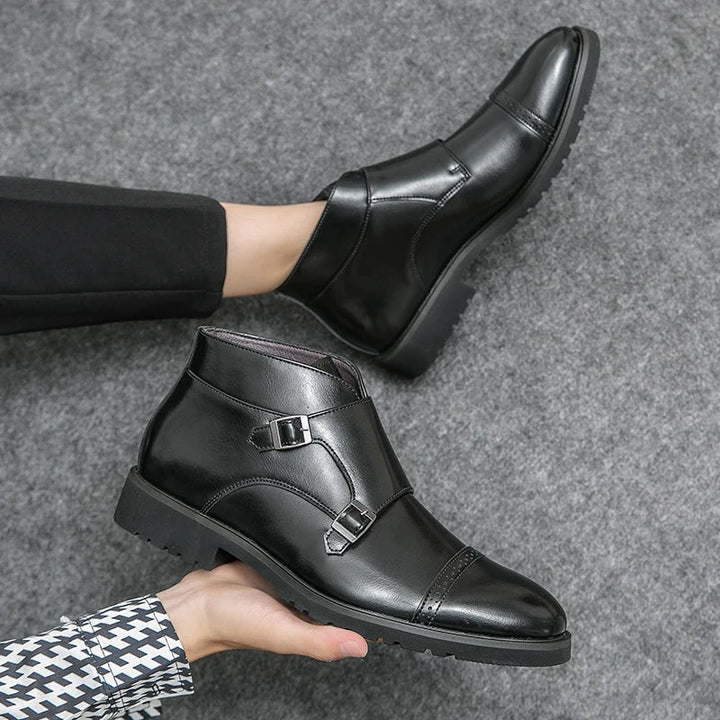 Theo | Leather Double Buckle Boots
