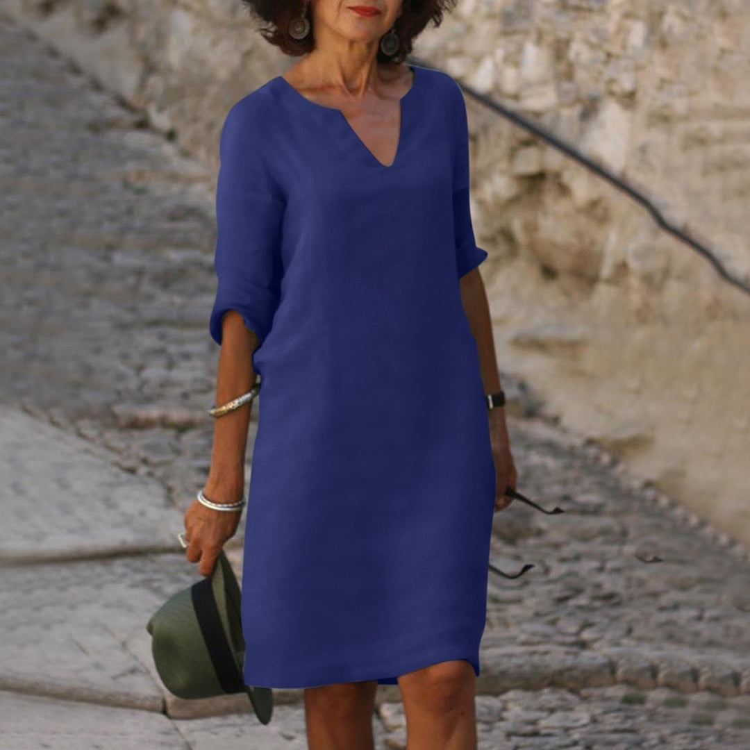 Lina | Timeless belly-covering V-neck dress