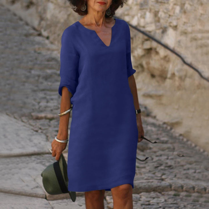 Lina | Timeless belly-covering V-neck dress