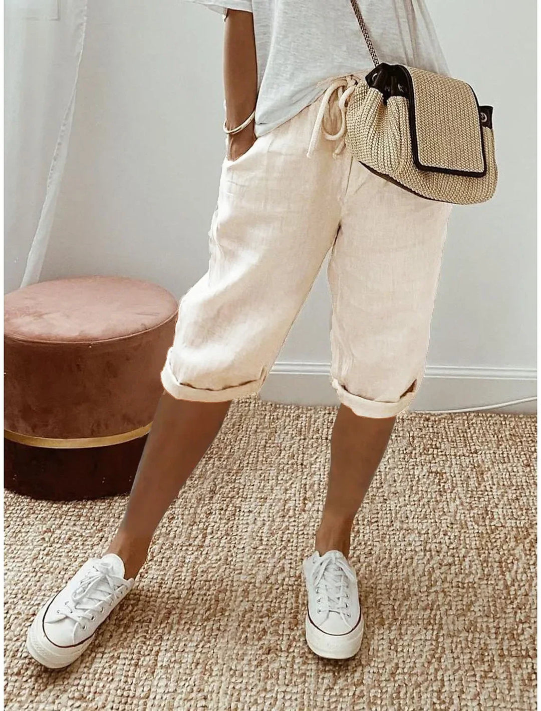 Tea | Cotton-Linen Harem Pants