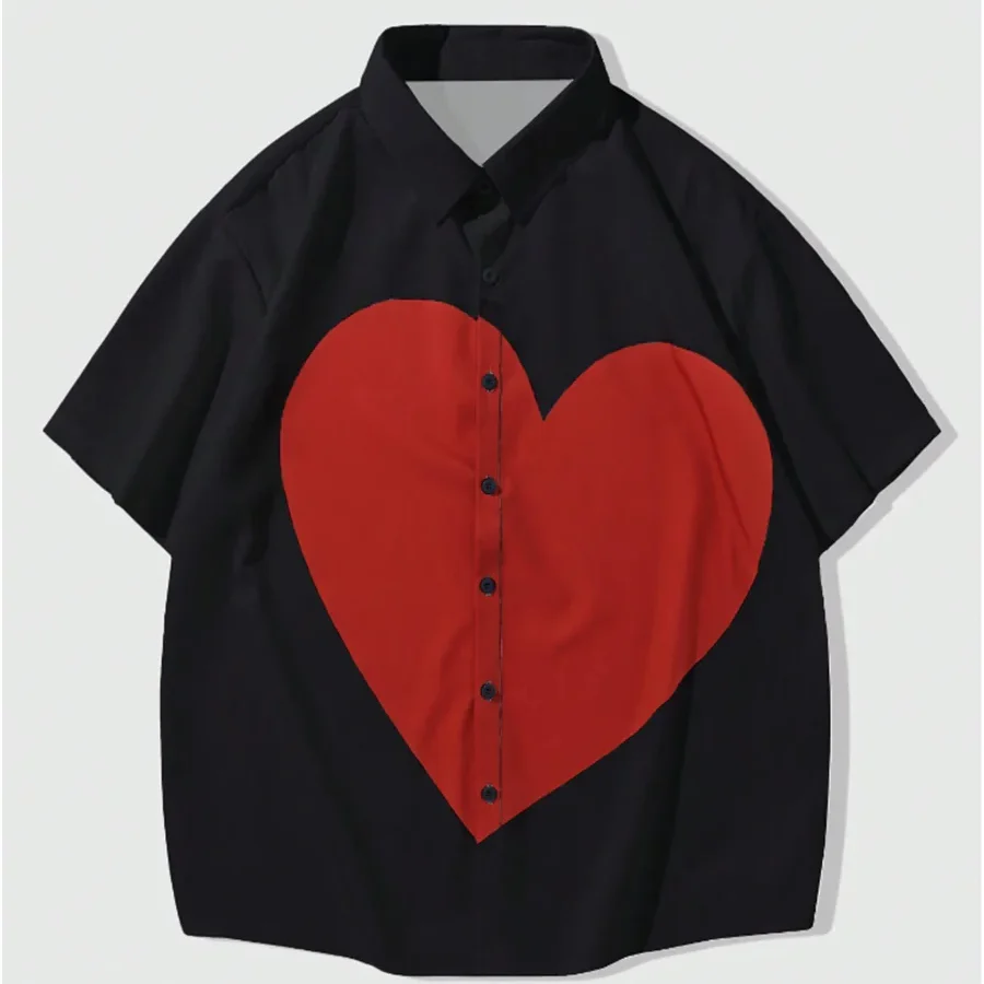 Elsa | Button Down Shirt with Heart Print