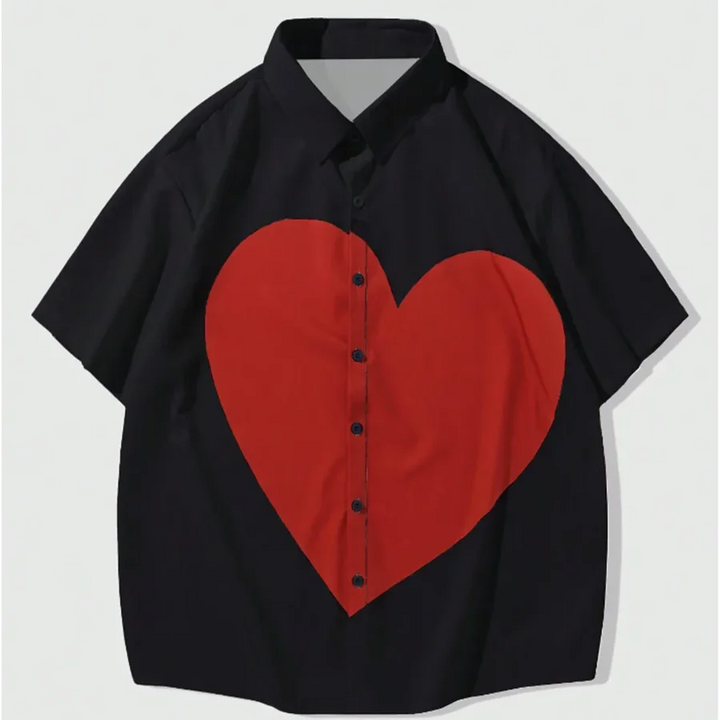 Elsa | Button Down Shirt with Heart Print
