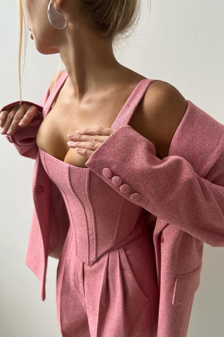 Aurelia | Three-piece set with double-breasted blazer
