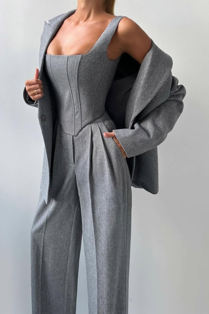 Aurelia | Three-piece set with double-breasted blazer