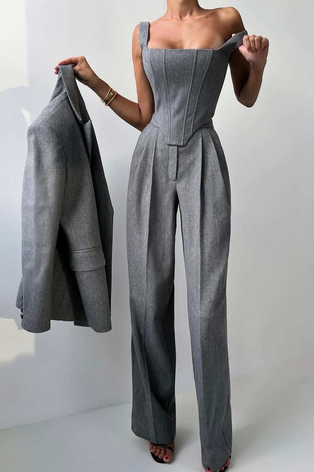 Aurelia | Three-piece set with double-breasted blazer