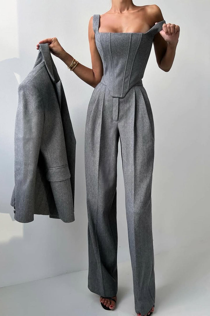 Aurelia | Three-piece set with double-breasted blazer