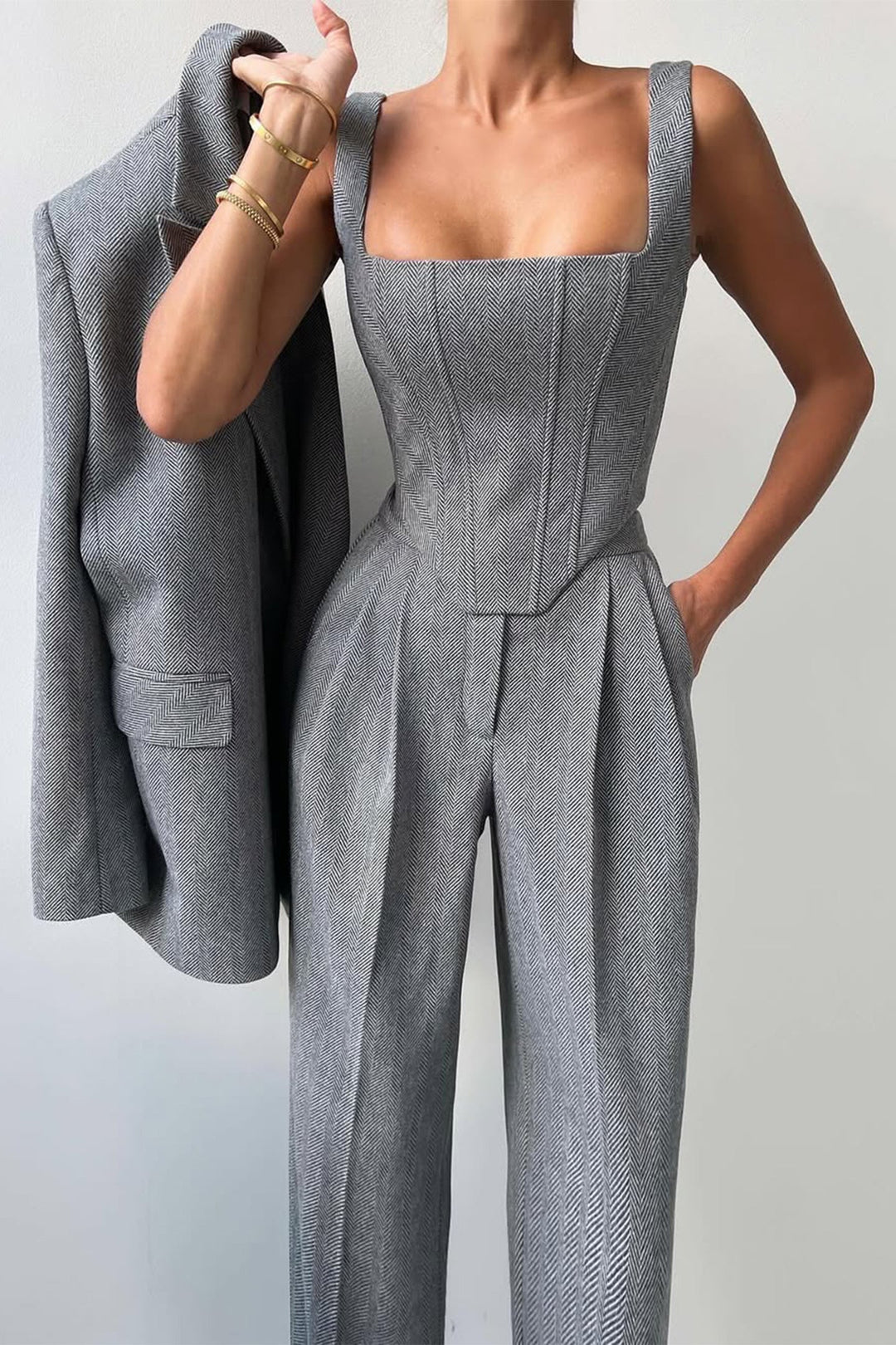 Aurelia | Three-piece set with double-breasted blazer