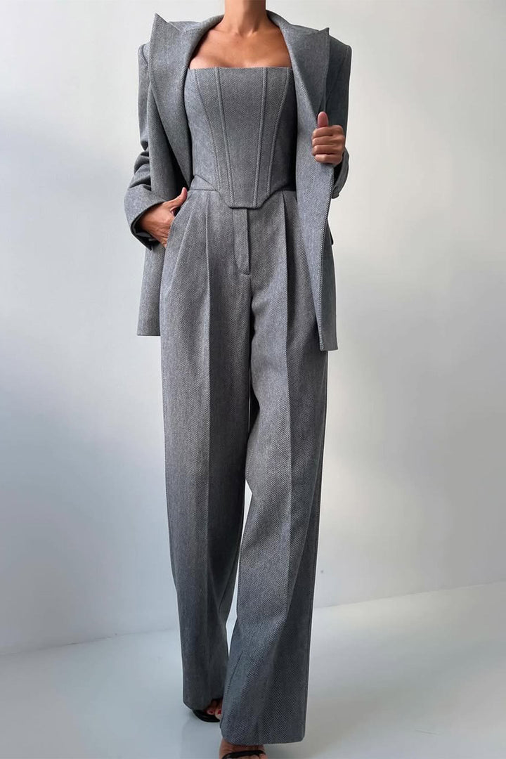 Aurelia | Three-piece set with double-breasted blazer