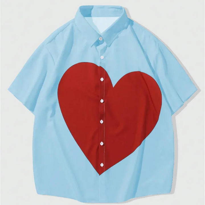 Elsa | Button Down Shirt with Heart Print