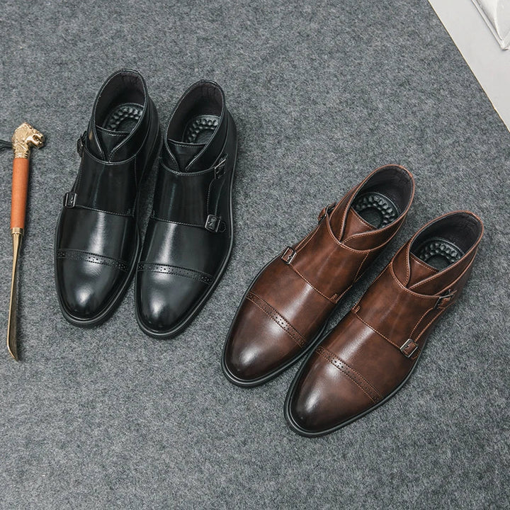 Theo | Leather Double Buckle Boots