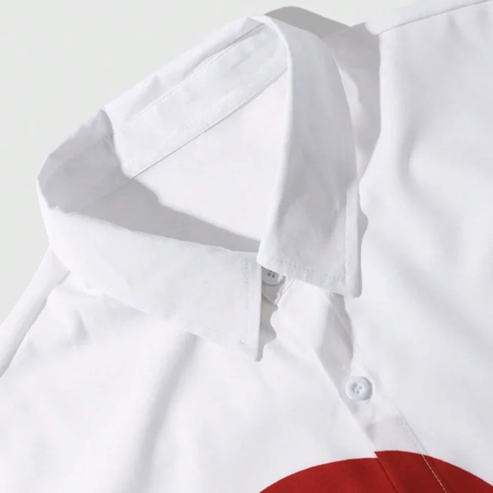 Elsa | Button Down Shirt with Heart Print