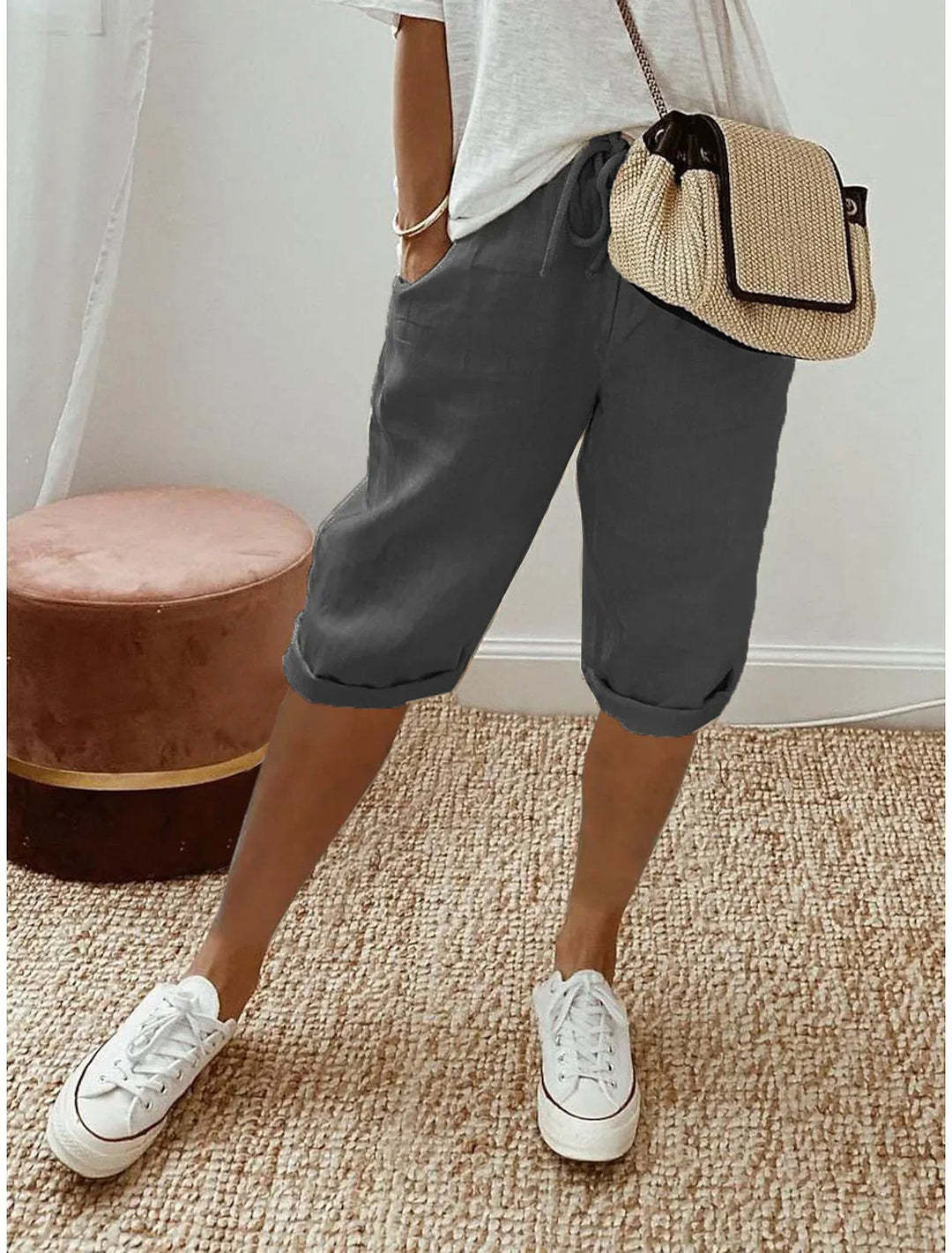 Tea | Cotton-Linen Harem Pants