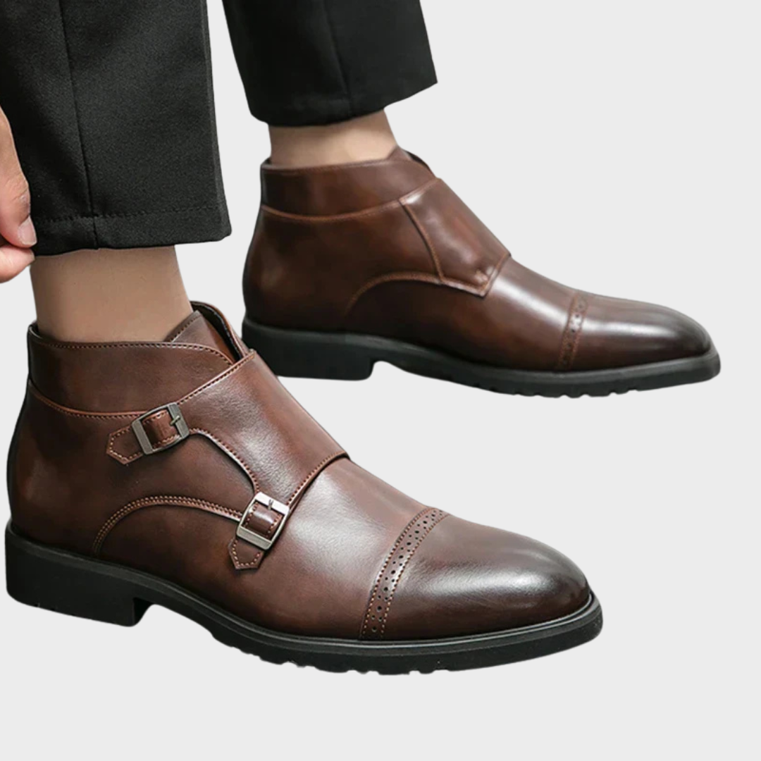 Theo | Leather Double Buckle Boots