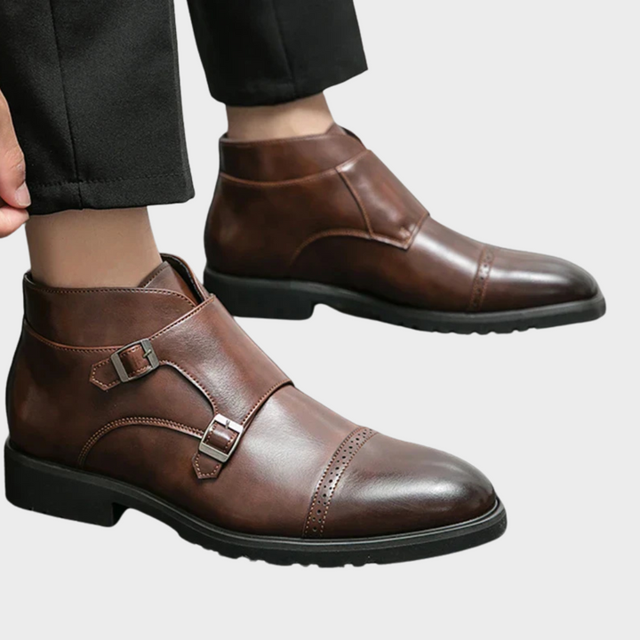 Theo | Leather Double Buckle Boots