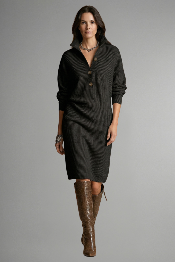 Alice - Ribbed Knit Jumper Dress