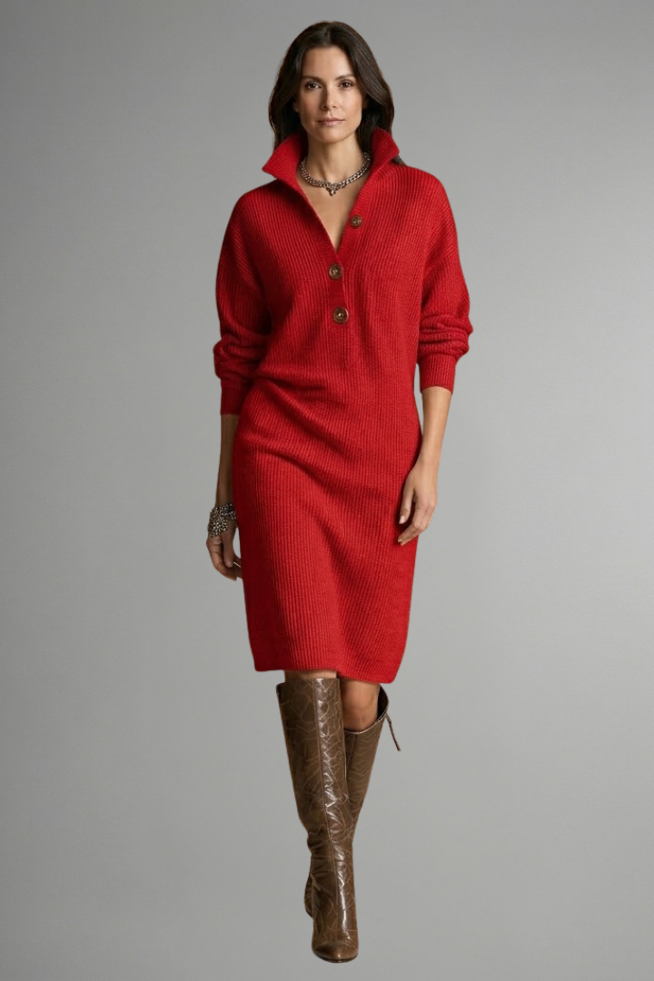 Alice - Ribbed Knit Jumper Dress