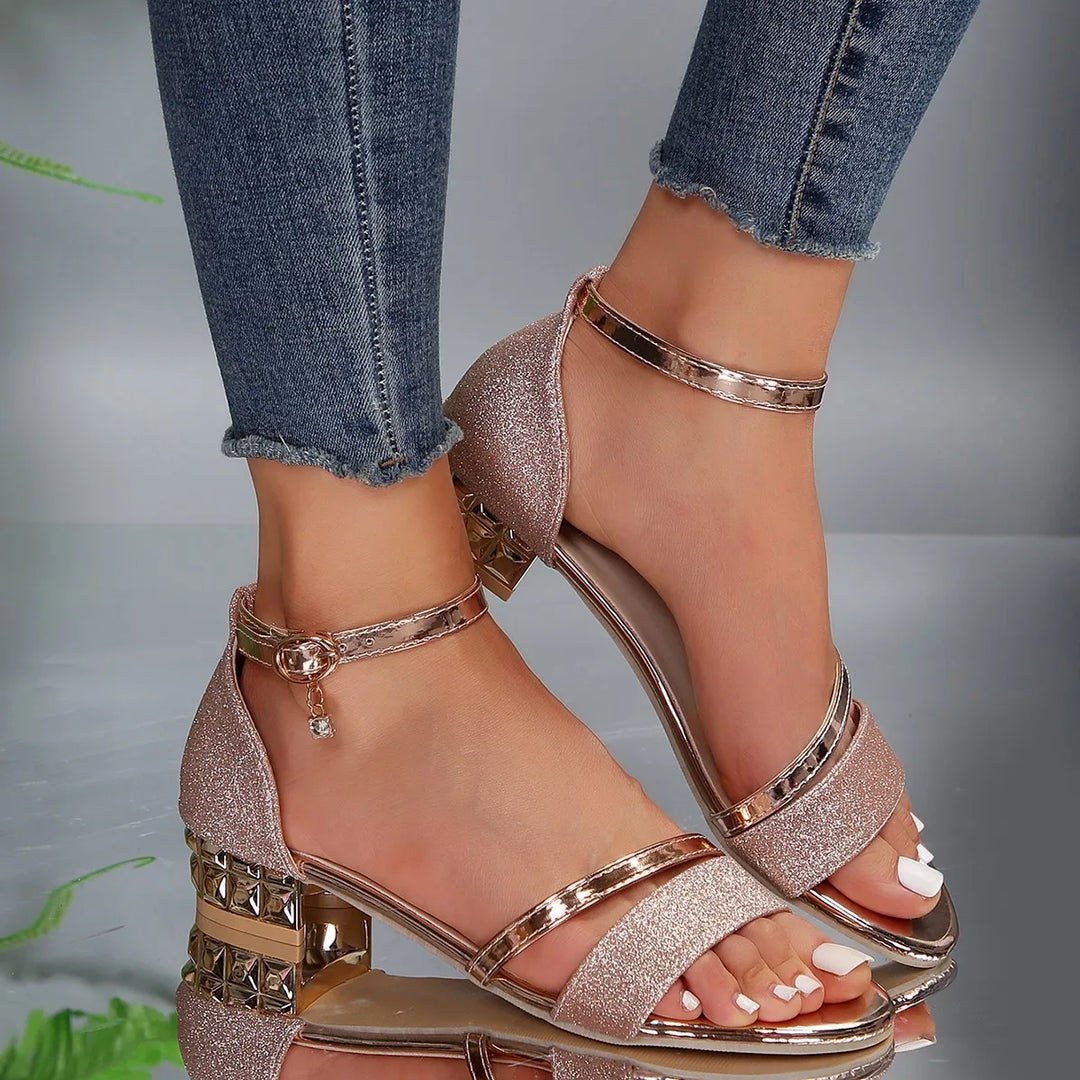 Ankle Strap Low Heel Sandals