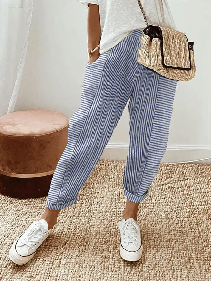 Nora | Striped Relax Pants