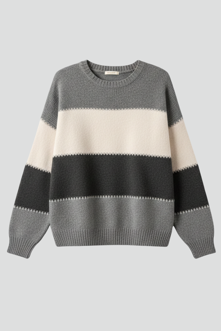 Chloe - Striped Ribbed Knit Jumper