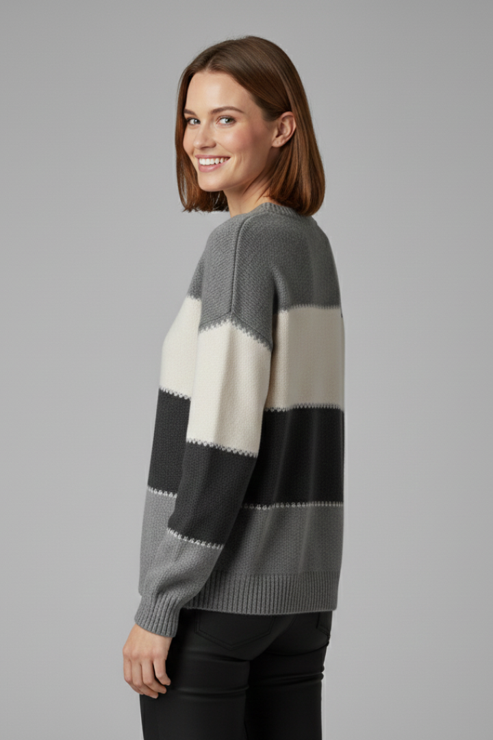 Chloe - Striped Ribbed Knit Jumper